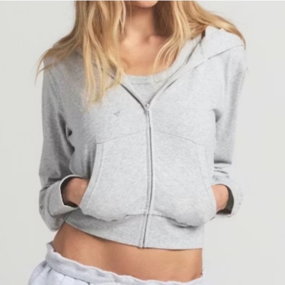 SKIMS Tops - Light Gray Women's Zip Hoodie